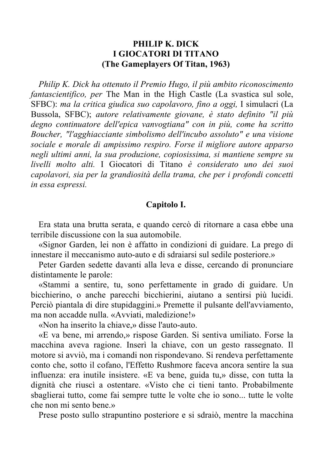 I giocatori di Titano