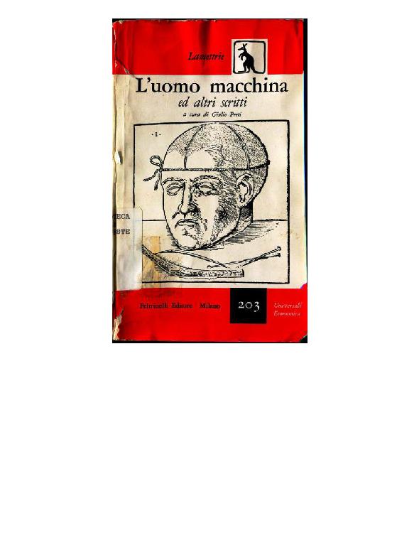 L'uomo macchina ed altri scritti