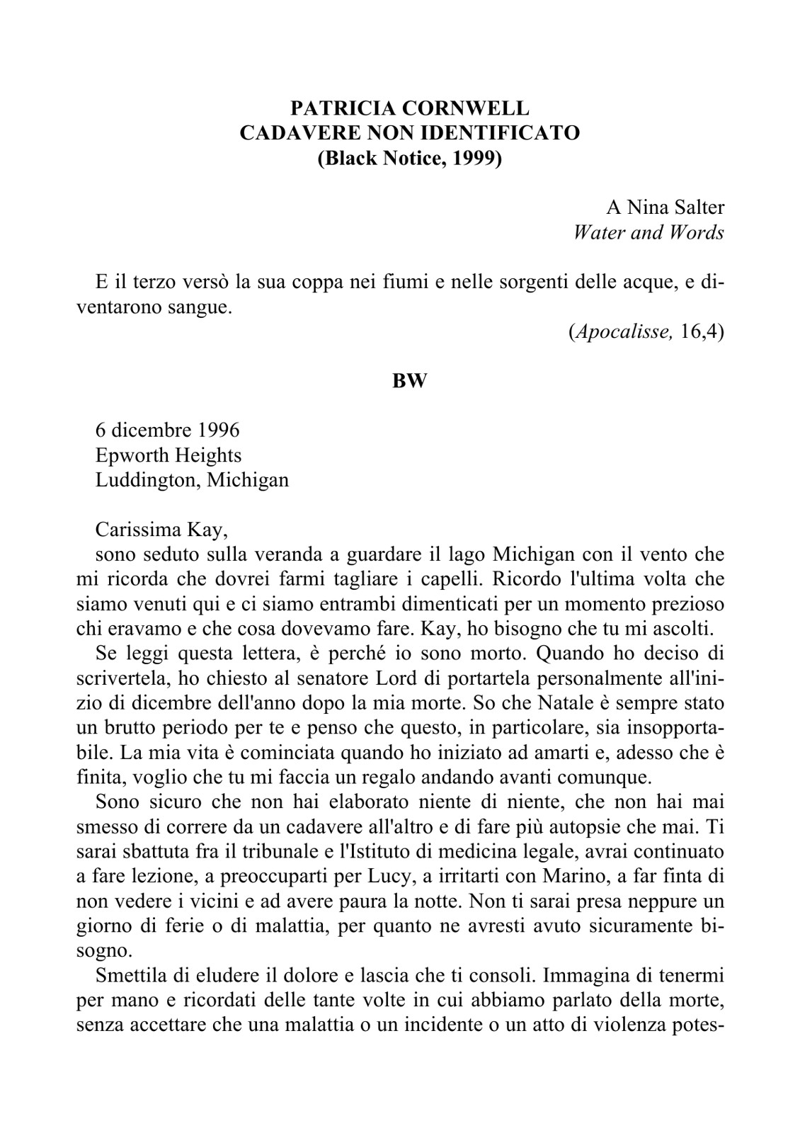 Cadavere non identificato