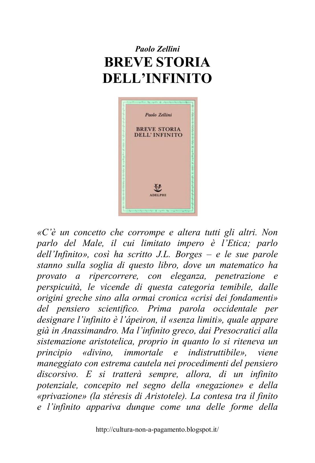 Breve storia dell'infinito