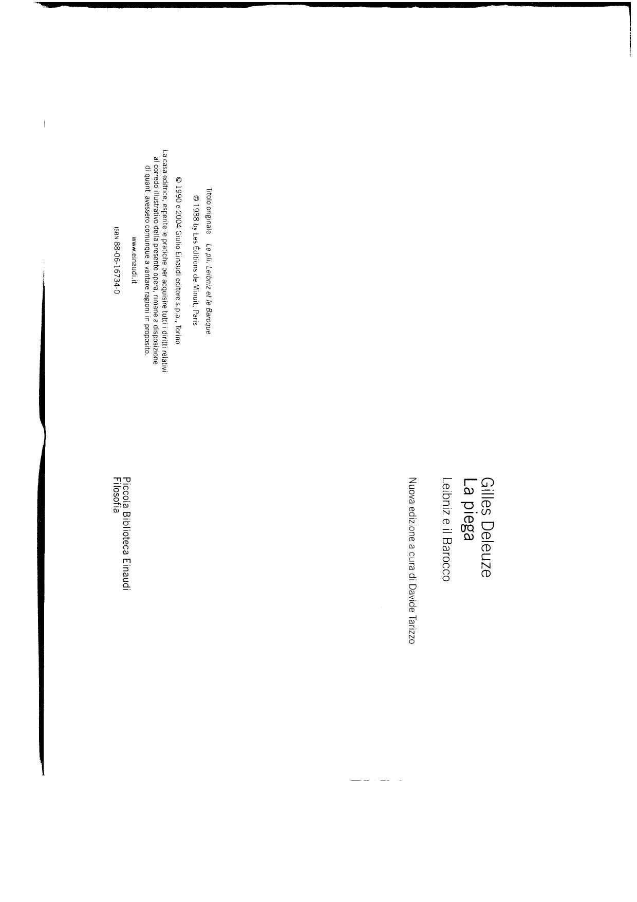 La piega- Leibniz e il barocco