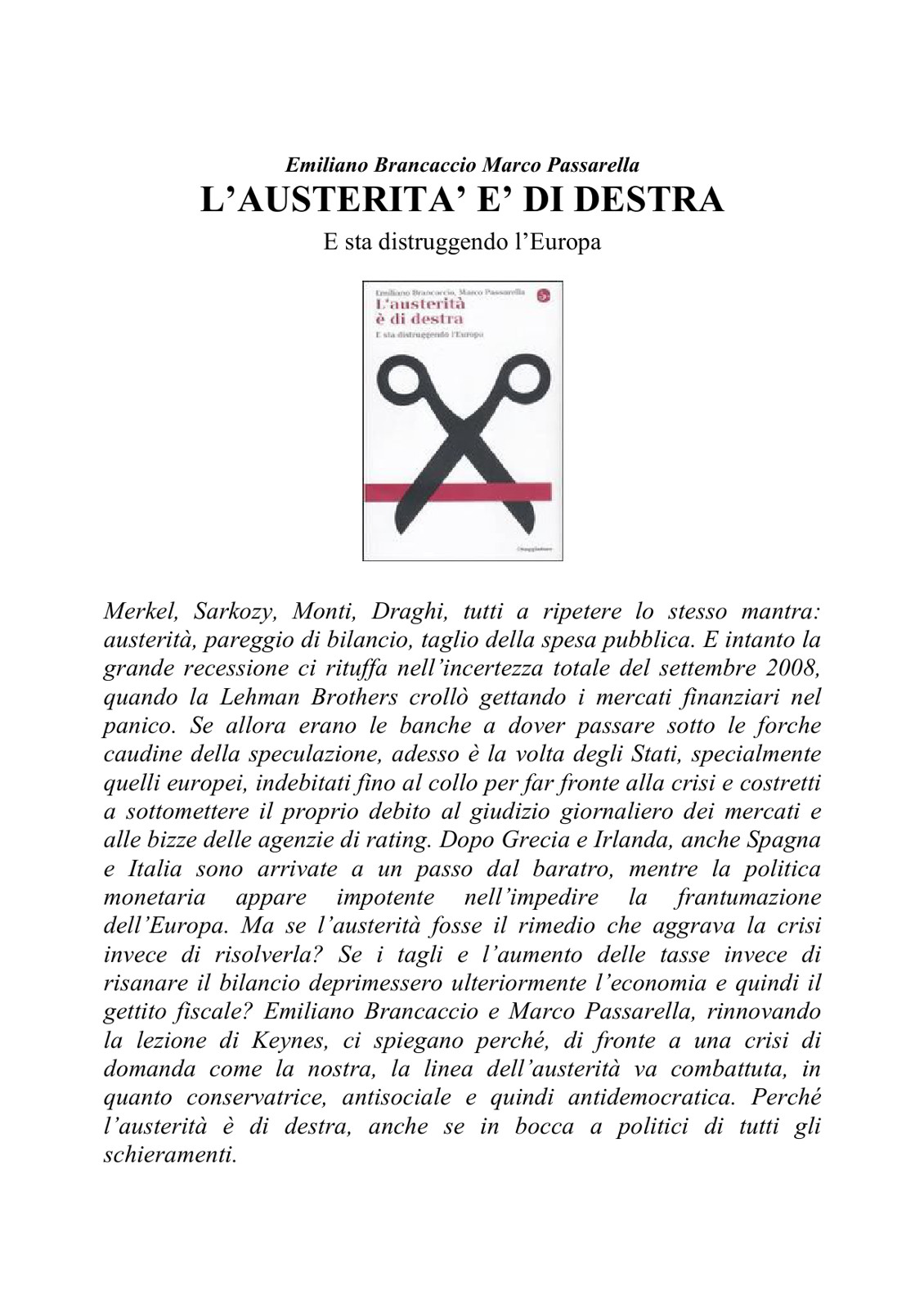 Brancaccio, Passarella