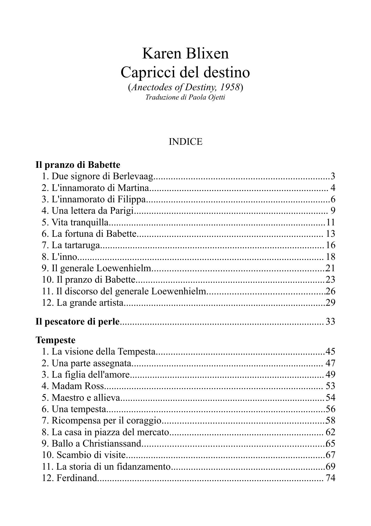 Capricci del destino