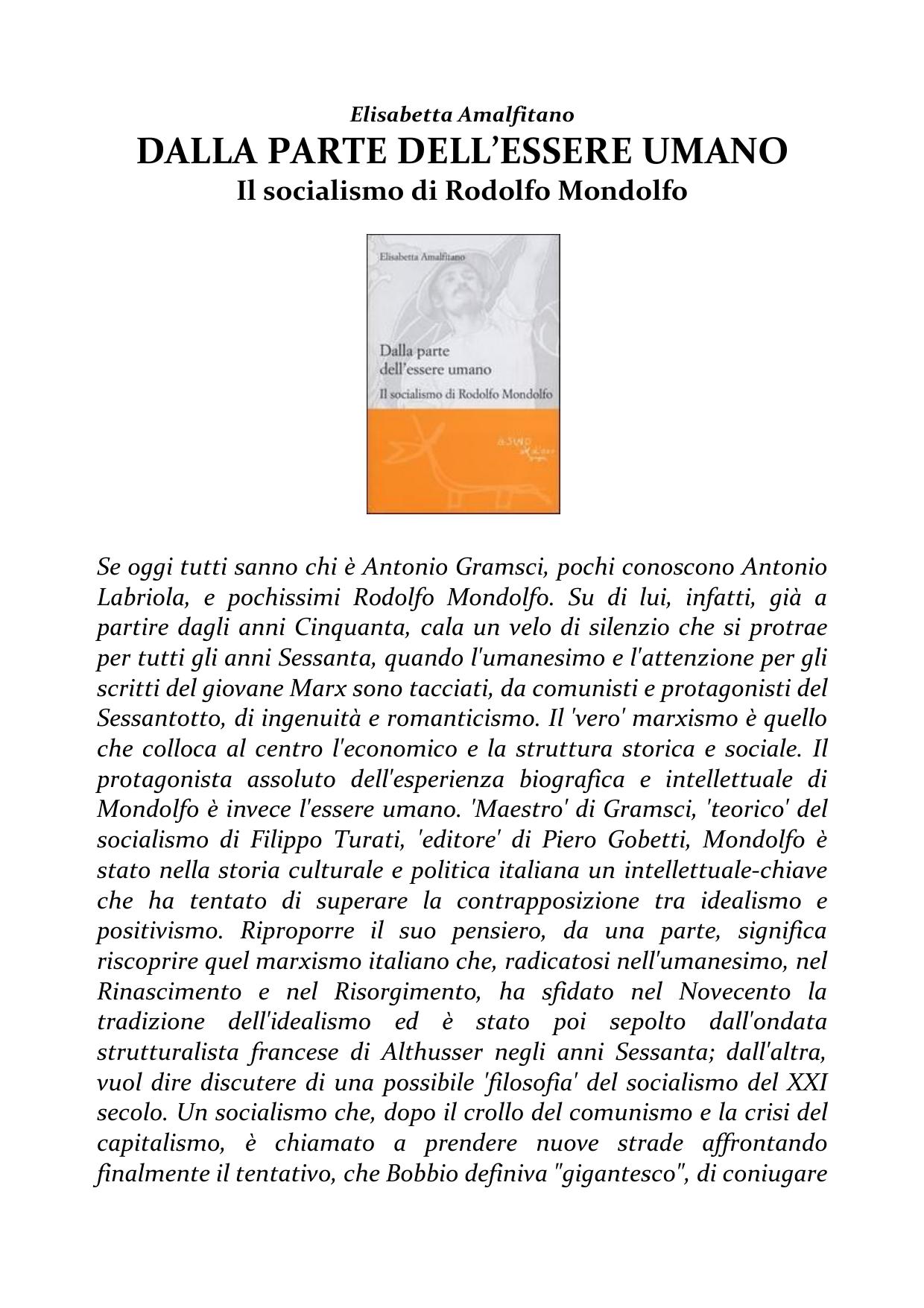 Dalla parte dell'essere umano