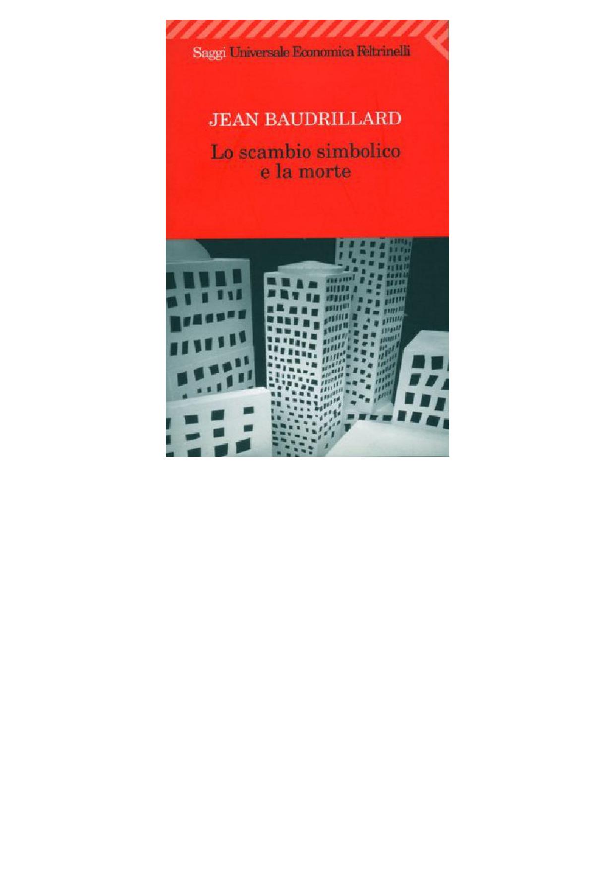 Lo scambio simbolico e la morte