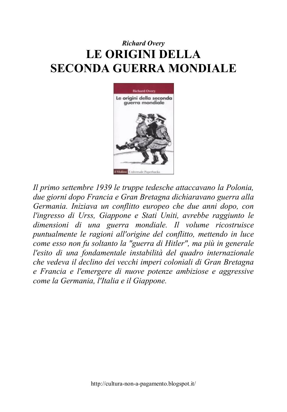 Le origini della seconda guerra mondiale
