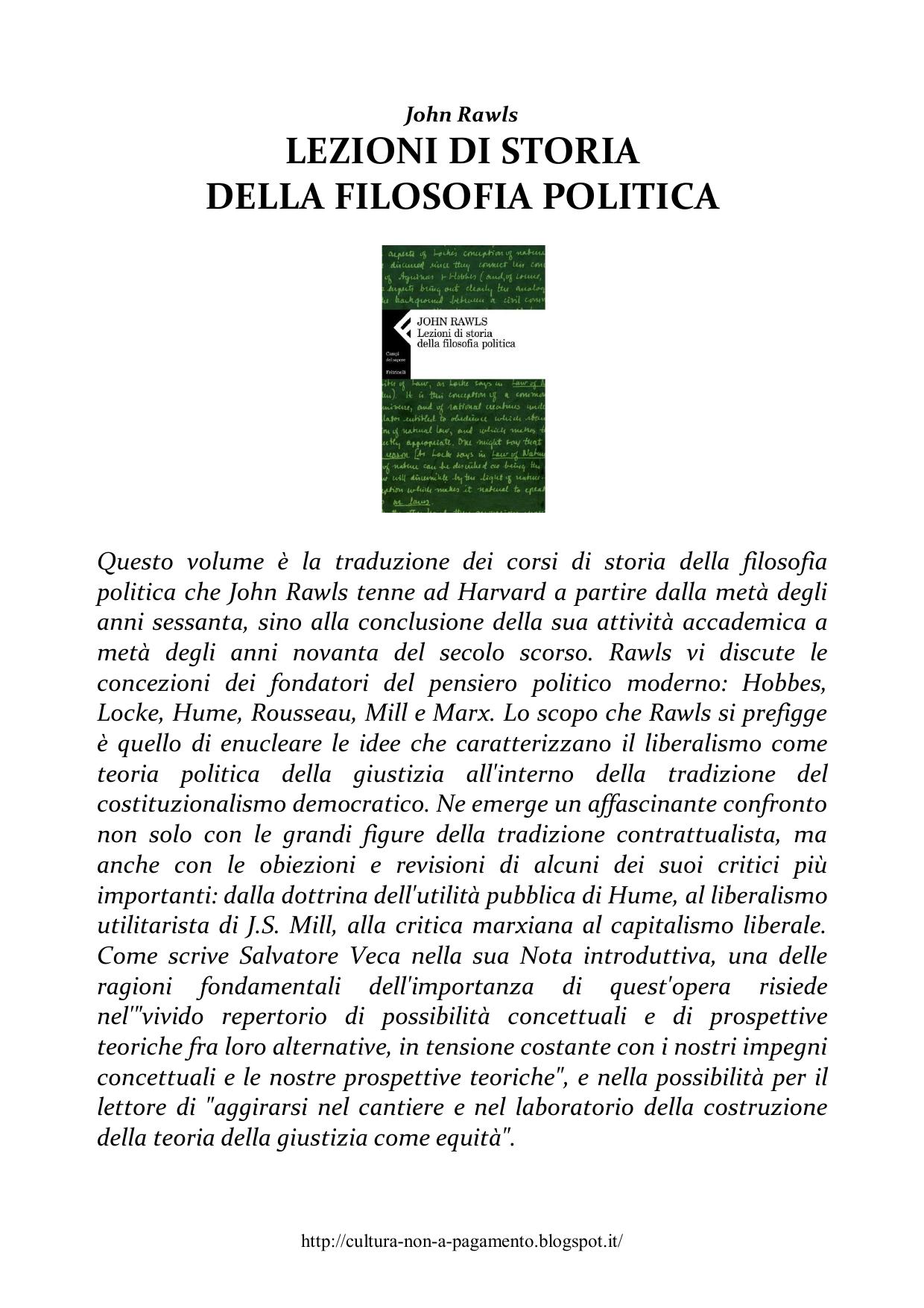 Lezioni di storia della filosofia politica