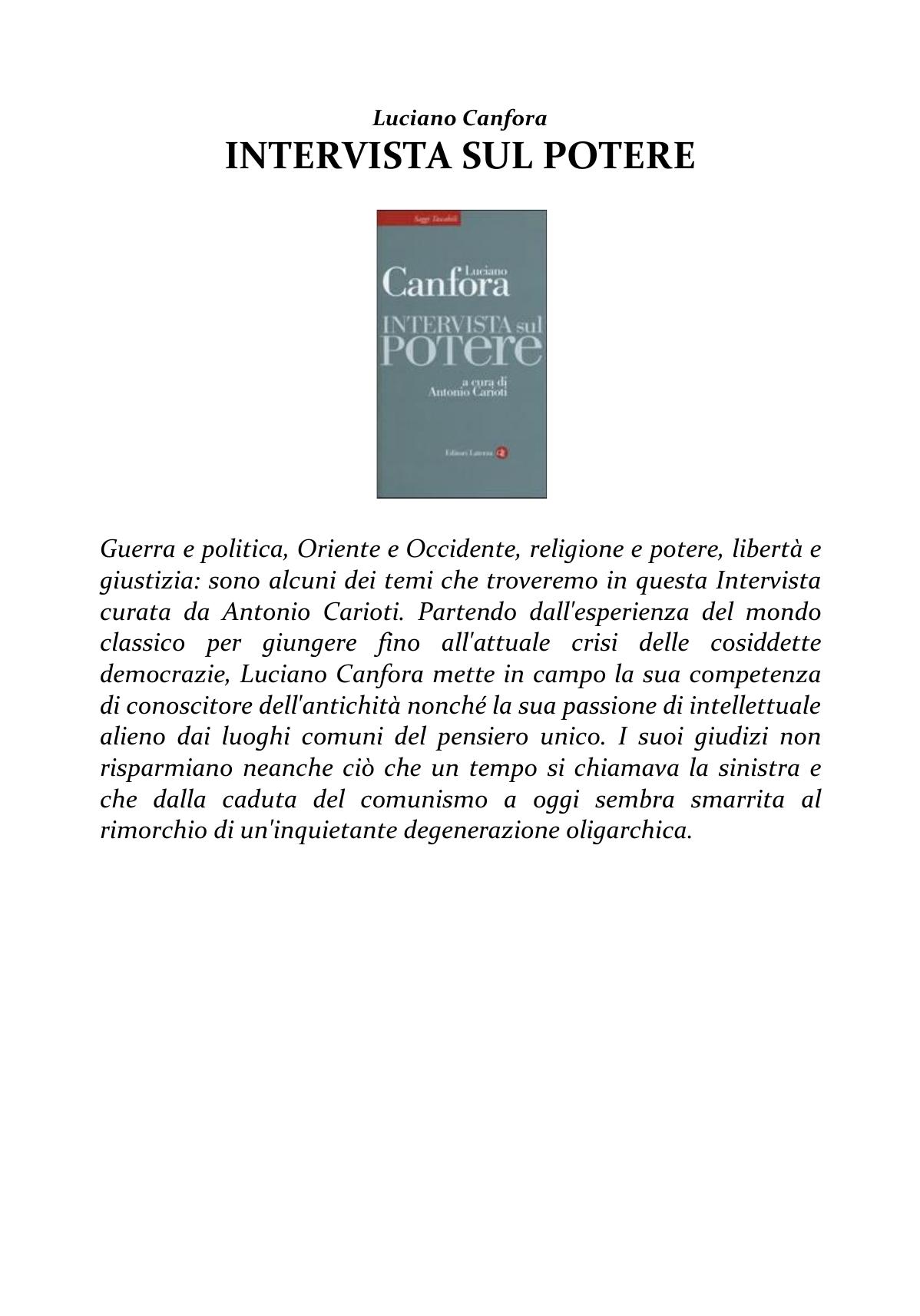 Intervista sul potere