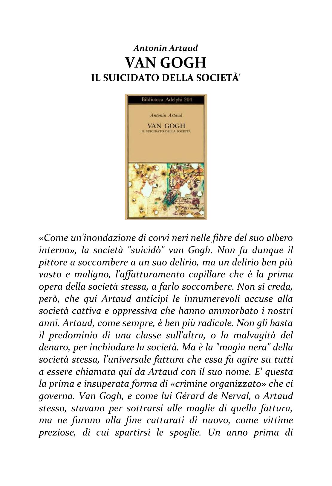 Van Gogh. Il suicidato della società