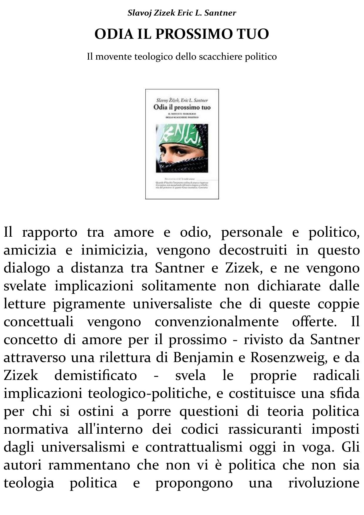 Odia il prossimo tuo: il movente teologico dello scacchiere politico