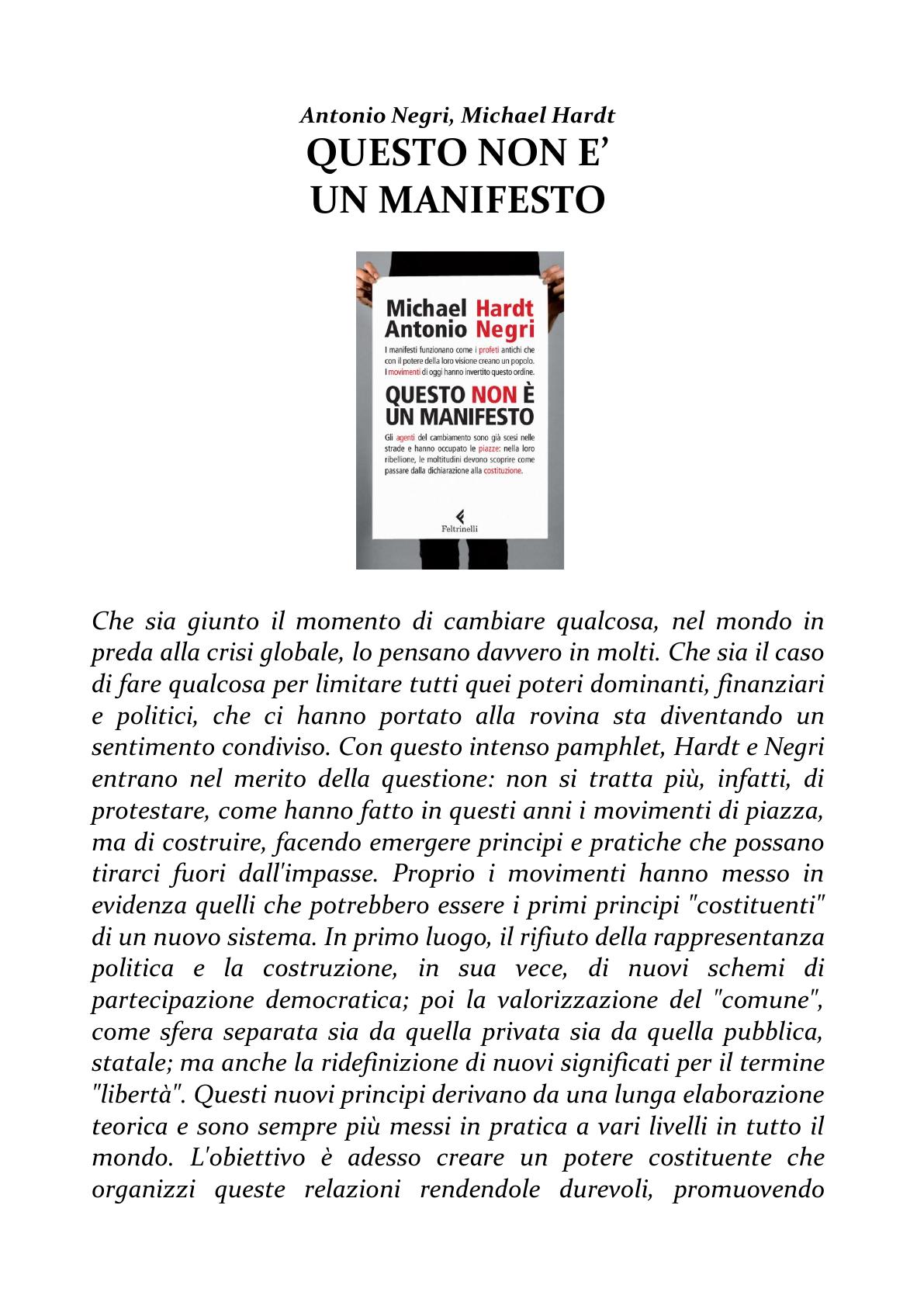 Questo non è un Manifesto
