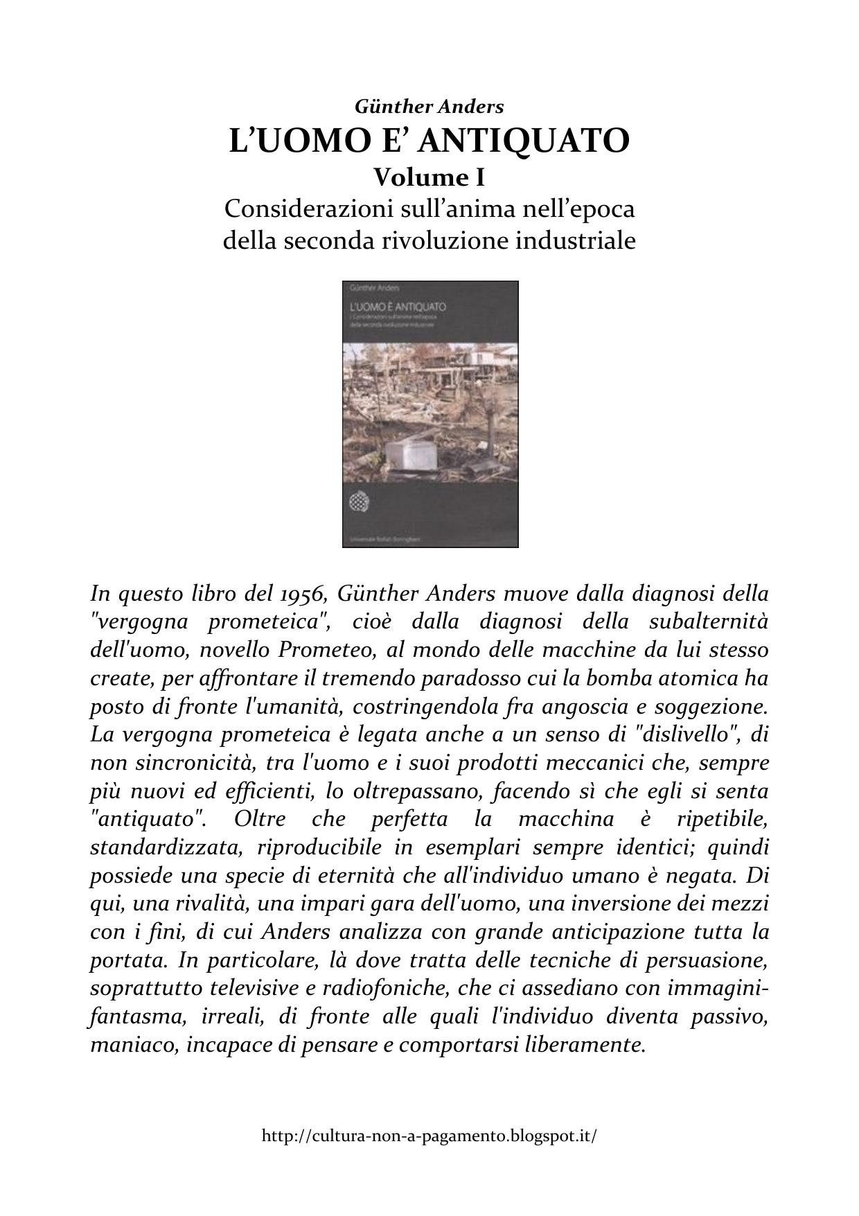 L'uomo è antiquato Volume I