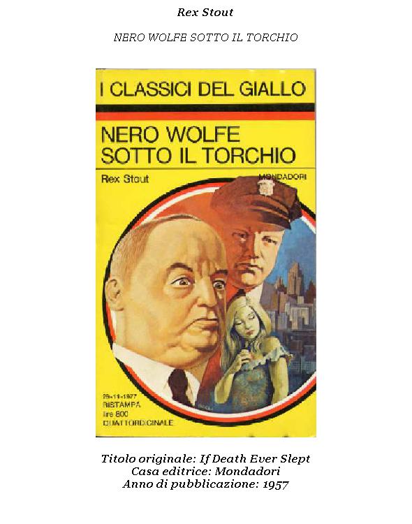 Nero Wolfe Sotto Il Torchio