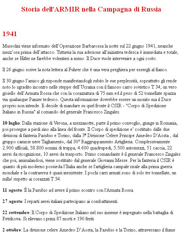 Storia dell'ARMIR nella Campagna di Russia