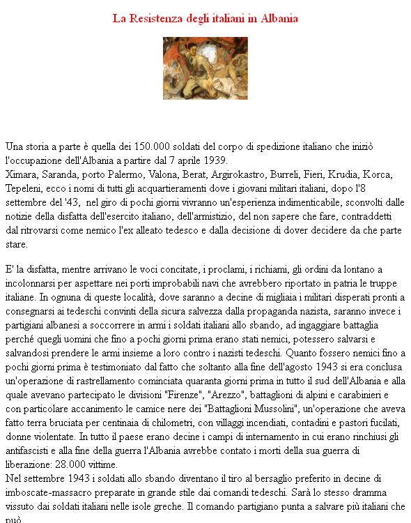 La Resistenza degli italiani in Albania