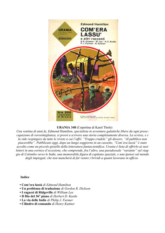 Com'era Lassù (e altri racconti)