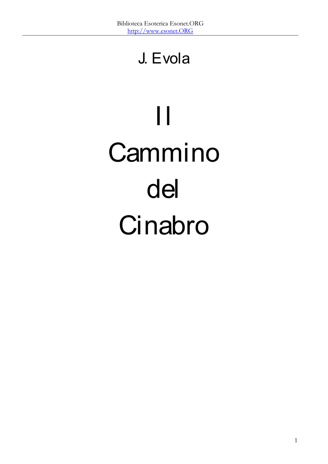Il Cammino Del Cinabro