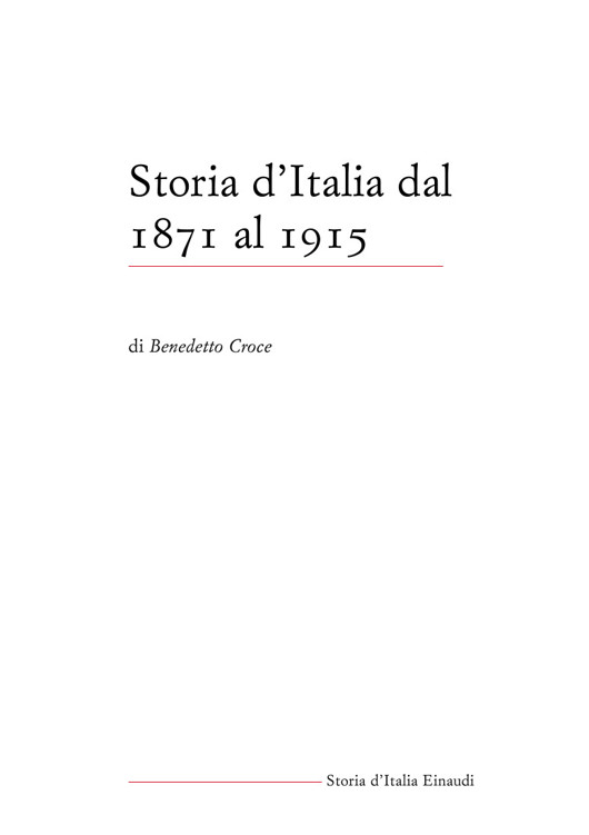Storia d'Italia. Dal 1871 al 1915