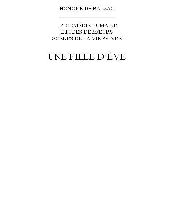 Une fille d’Ève