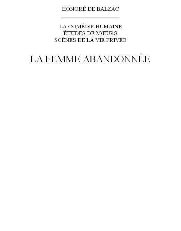 La femme abandonnée
