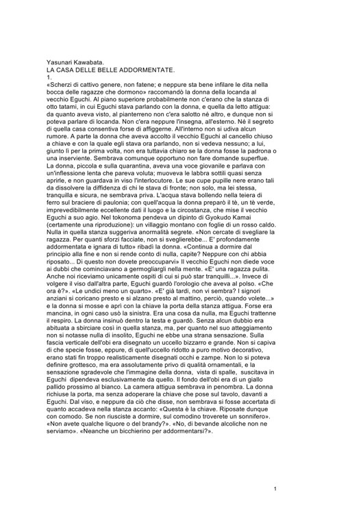 La casa delle belle addormentate