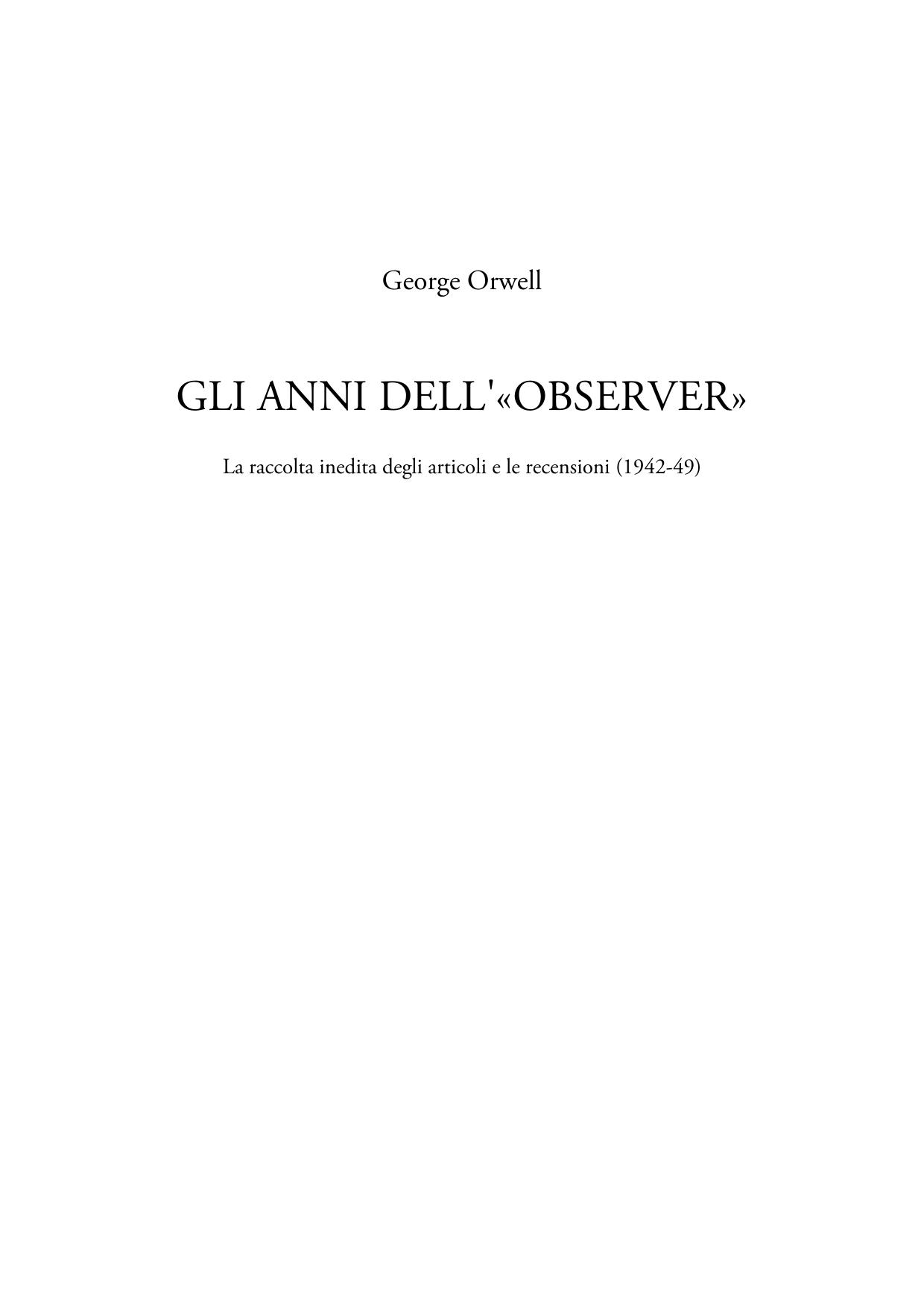 Gli anni dell'«Observer»