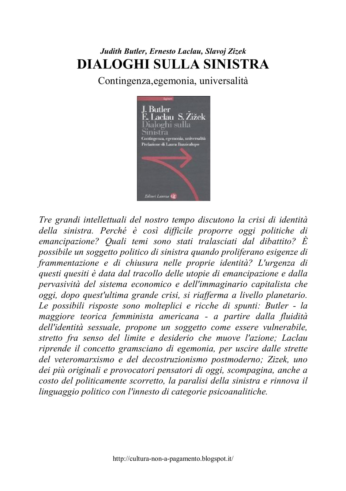 Butler, Laclau, Zizek