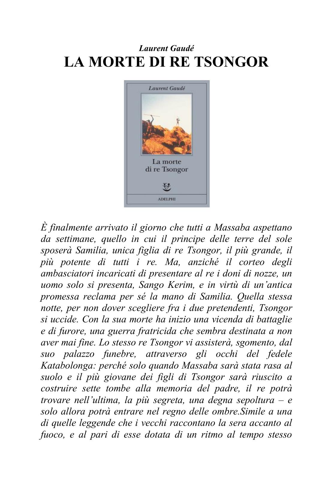 La morte di re Tsongor