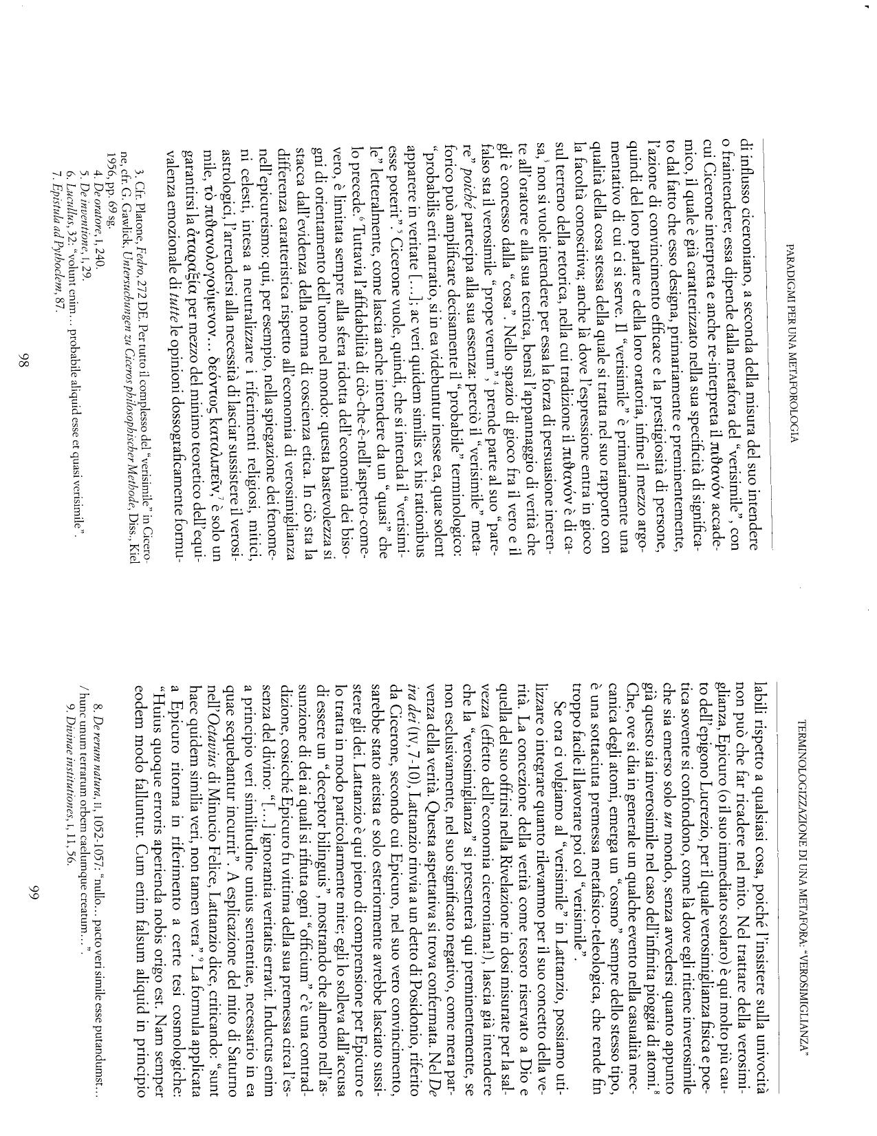 Paradigmi per una metaforologia