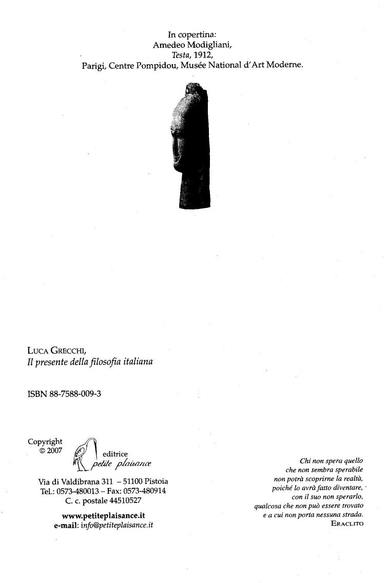 Il presente della filosofia italiana