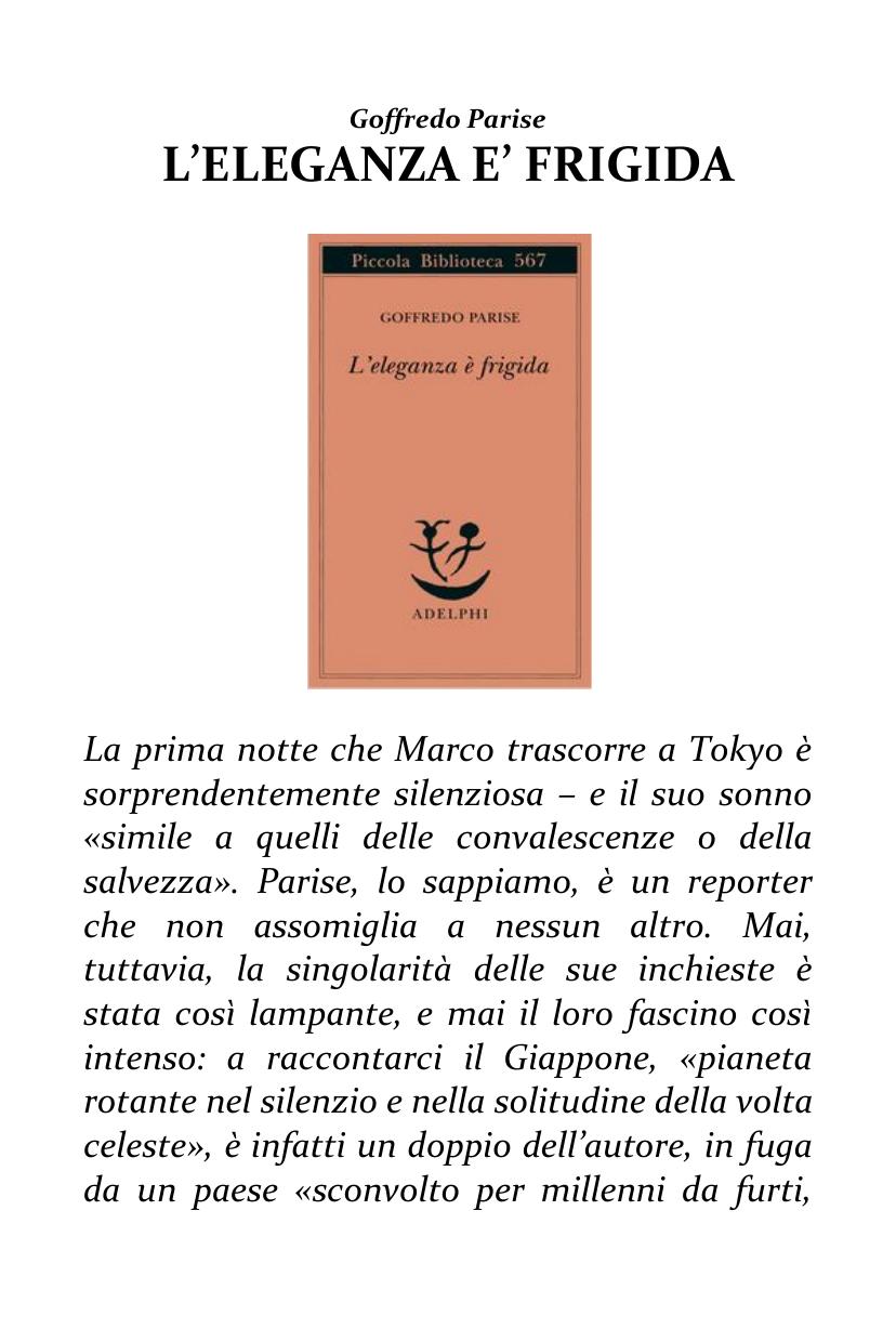 L'eleganza è frigida