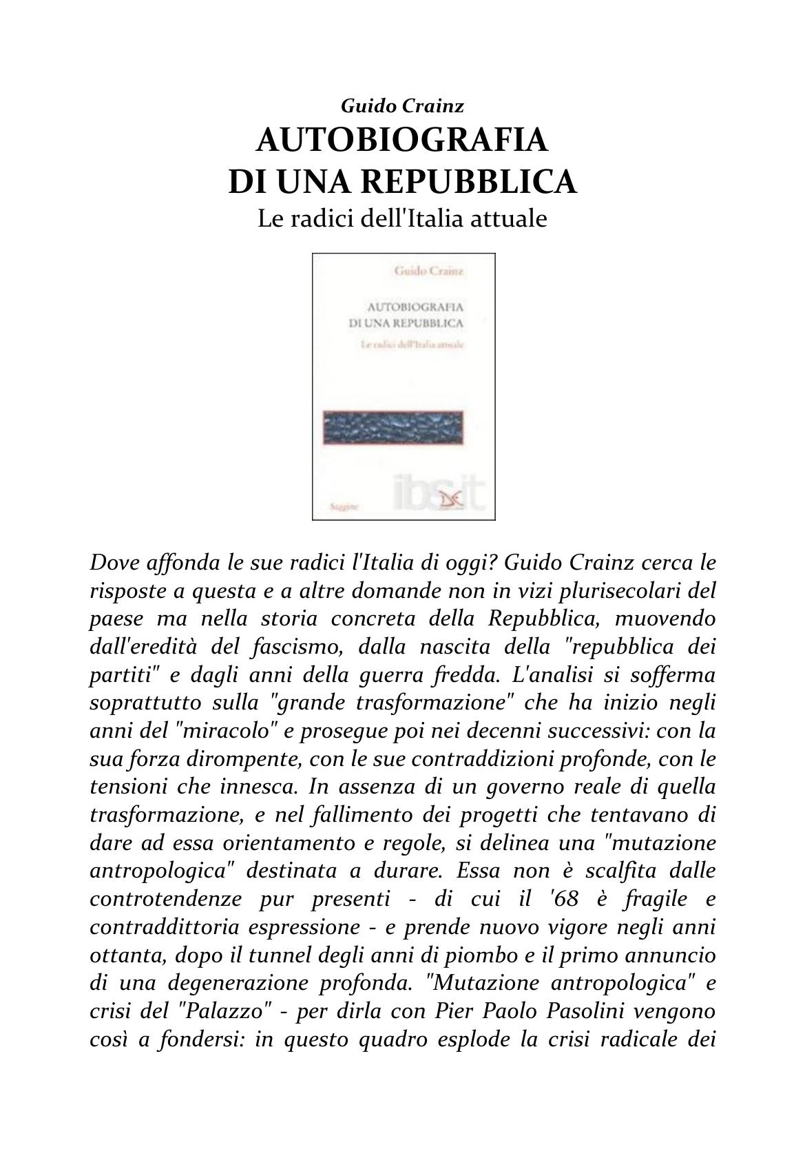 Autobiografia di una Repubblica