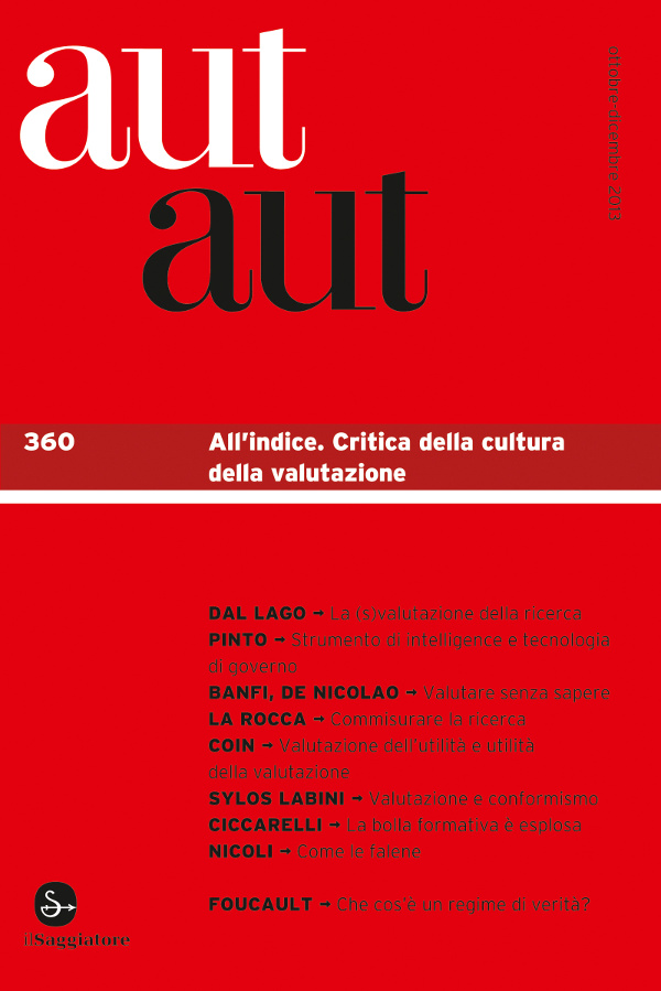 Aut aut 360 - All’indice. Critica della cultura della valutazione