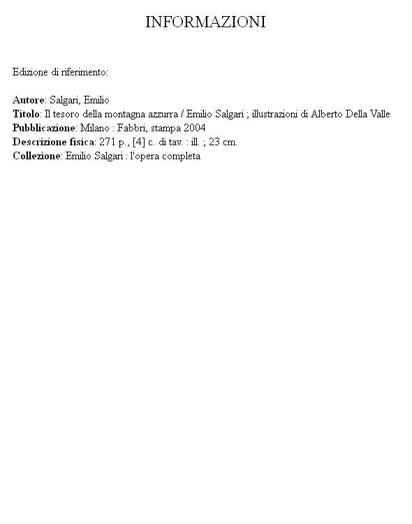 Il tesoro della Montagna Azzurra